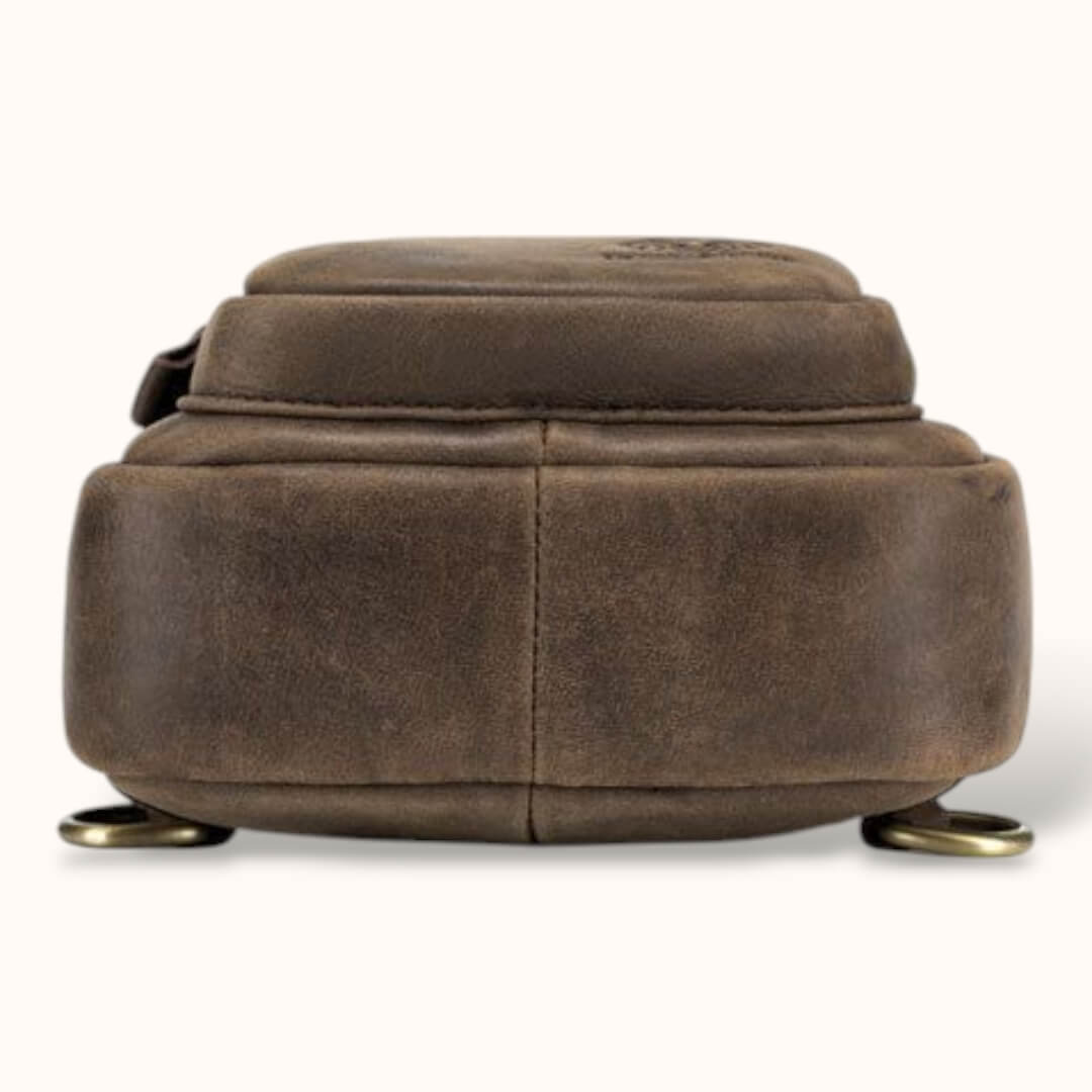 Sacoche poitrine en cuir véritable - Tatum