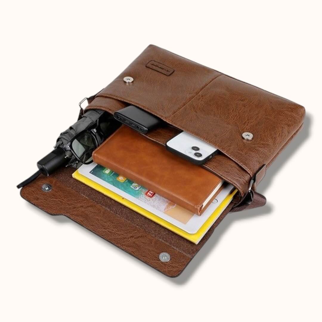 Sacoche bandoulière pour ordinateur en cuir - Danni