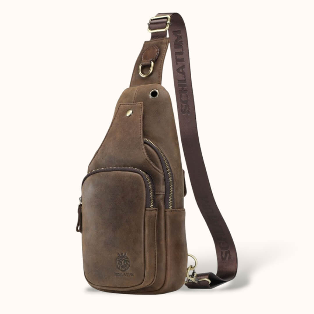 Sacoche poitrine en cuir véritable - Tatum