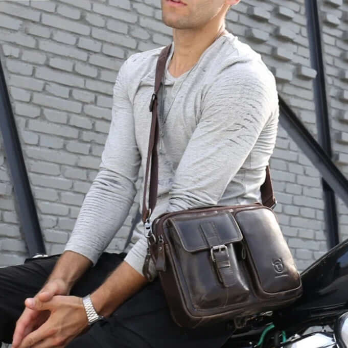 Sacoche ordinateur en cuir véritable - Nicco