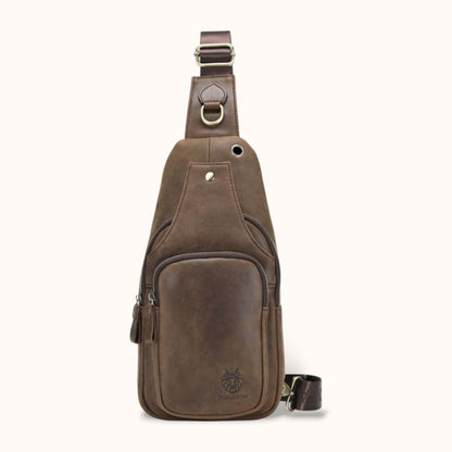 Sacoche poitrine en cuir véritable - Tatum